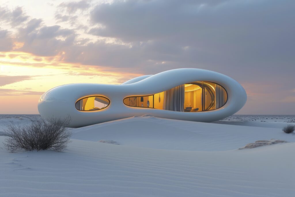 a smart pod covered with snow