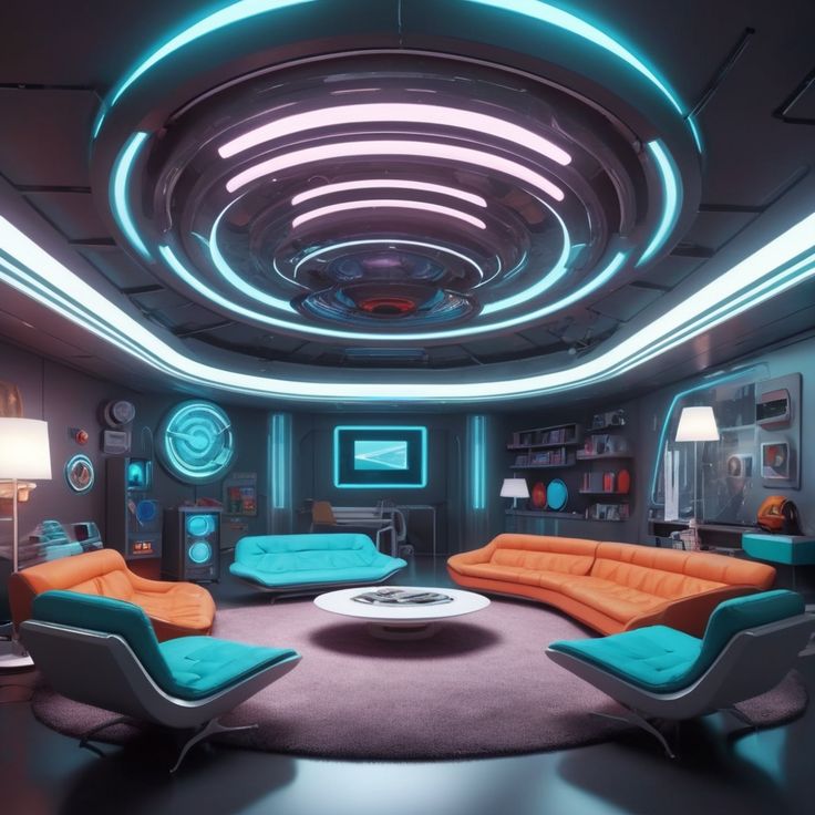 futuristic dome house interior 