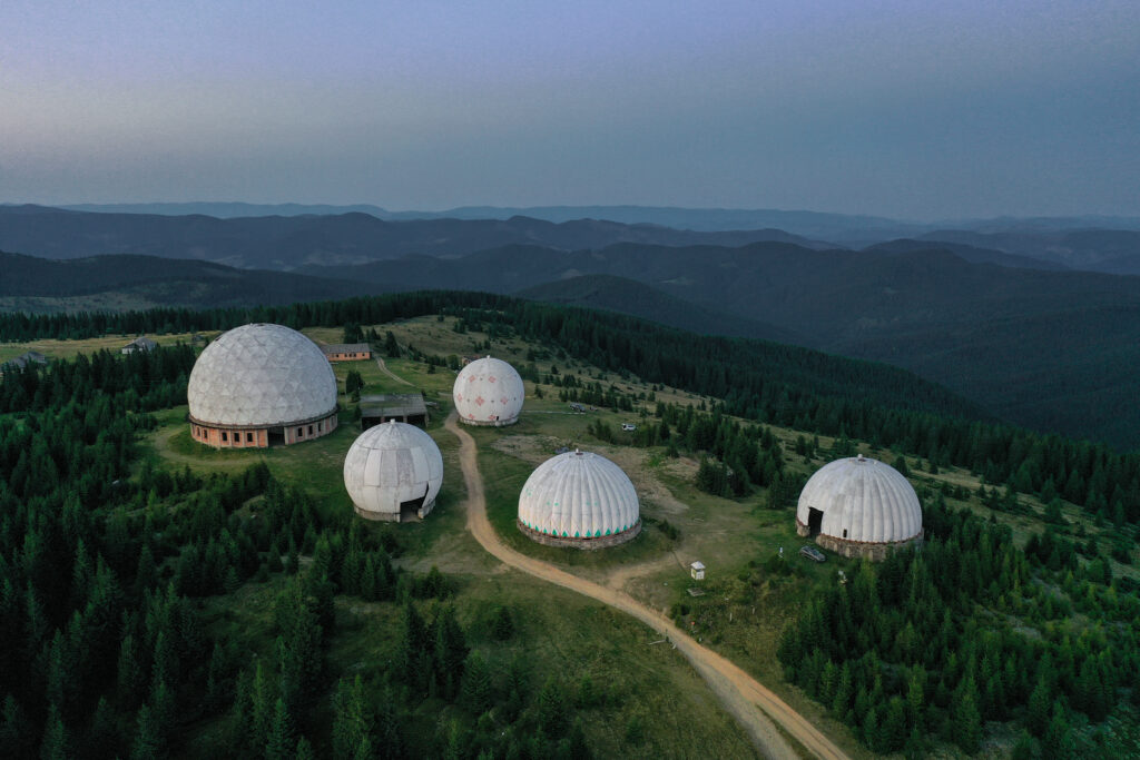 collection of Geodesic Dome House situated in a mountain area